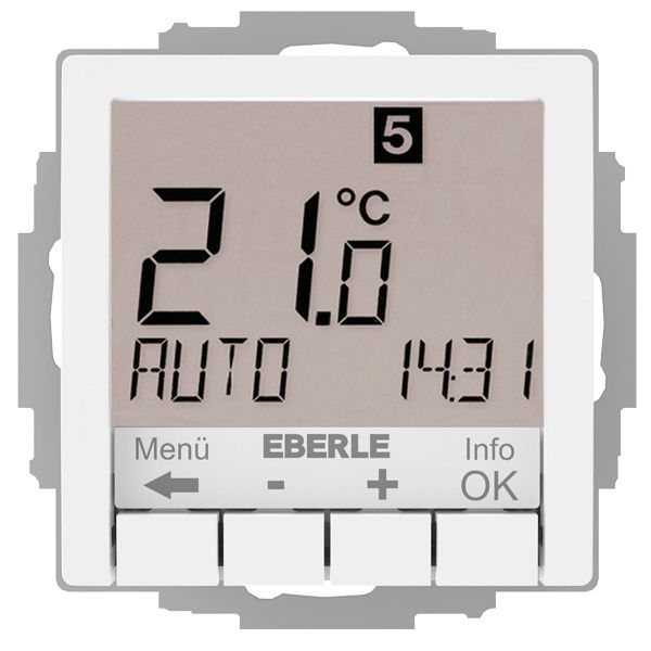 Eberle UP Uhrenthermostat 527810455504 Typ UTE 4800-R-RAL9010-G-55