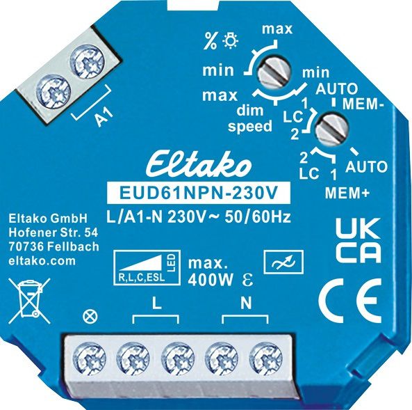 Eltako Universal Dimmschalter 61100802 Typ EUD61NPN-230V