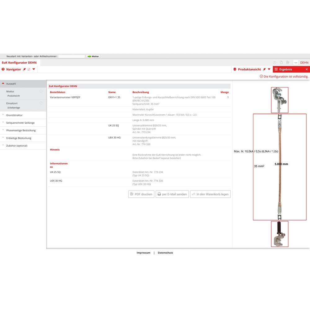 Dehn + Söhne Kurzschließvorrichtung V3CM9FR Typ EKV1+1 120 V3CM9FR