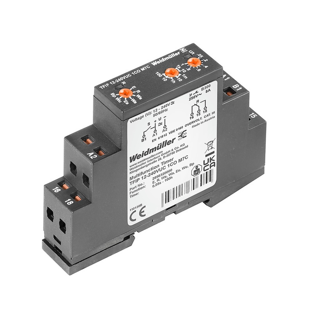 Weidmüller Zeitrelais 2898320000 Typ TFIP 12-240VUC 1CO M7C Weidmüller Zeitrelais 2898320000 Typ TFIP 12-240VUC 1CO M7C