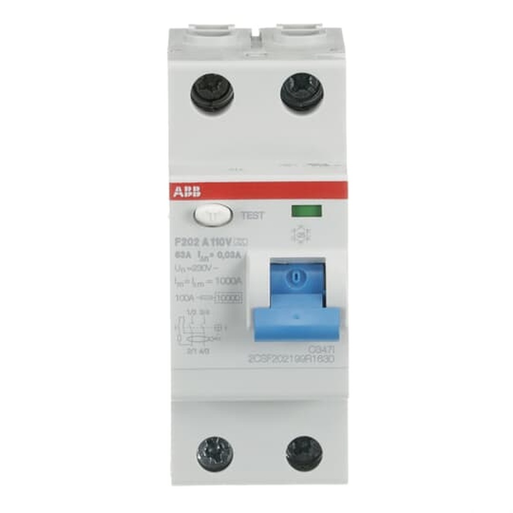 ABB Fehlerstrom Schutzschalter 2CSF202199R1630 Typ F202A-63/0,03-110V