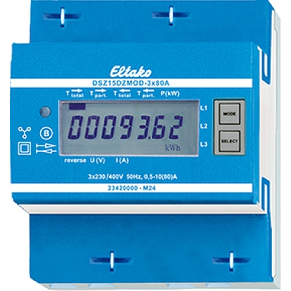 ELTAKO Modbus Zweiweg Drehstromzähler 28380516 Typ DSZ15DZMOD-3x80A MID