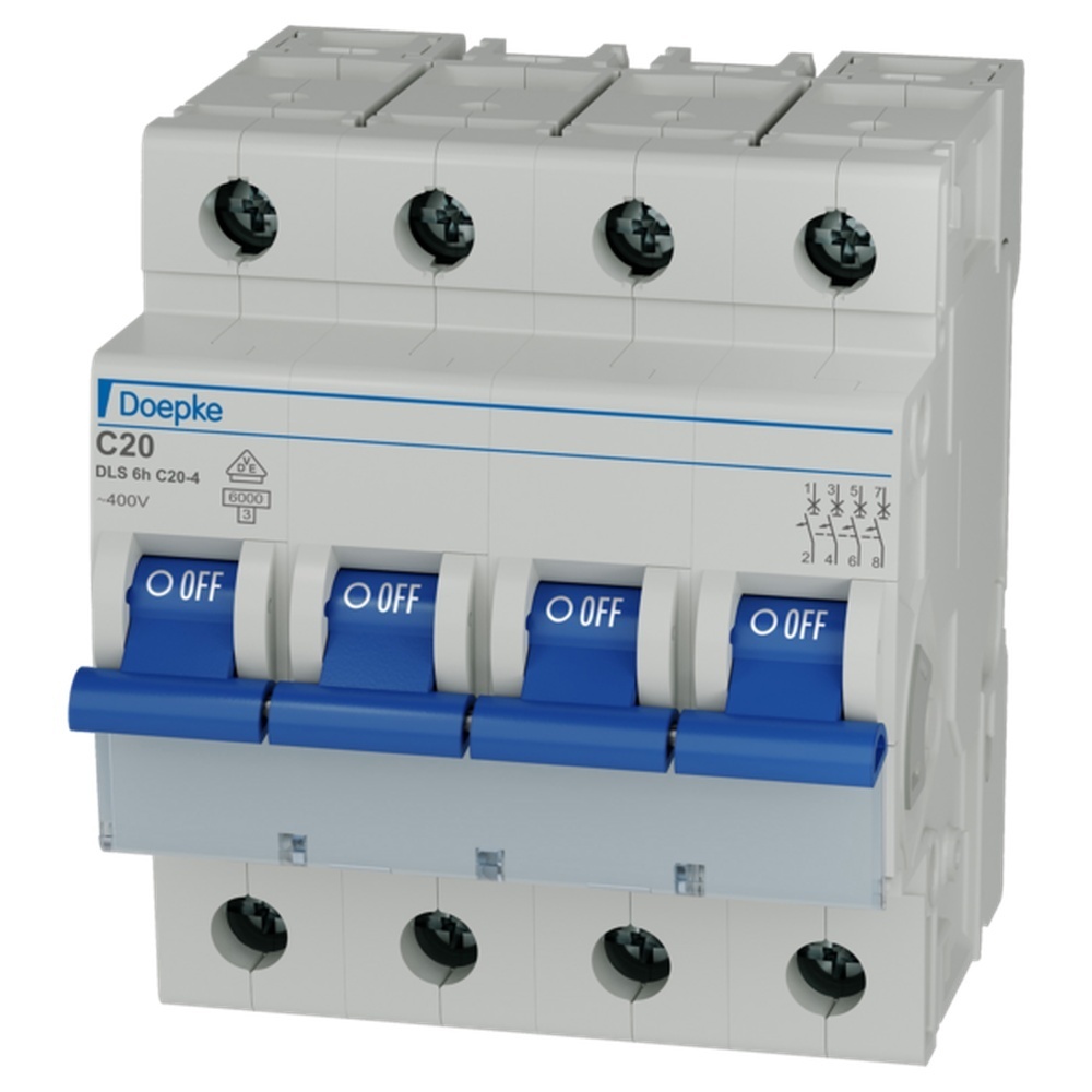 Doepke LS Schalter 4p C Char 09914354 Typ DLS 6H C20-4 6KA