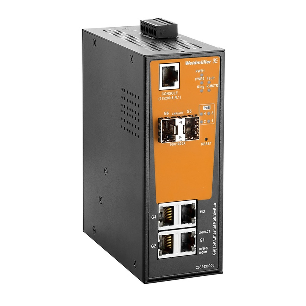 Weidmüller Netzwerk Switch 2682430000 Typ IE-SW-AL06M-4GTPOE-2GESFP