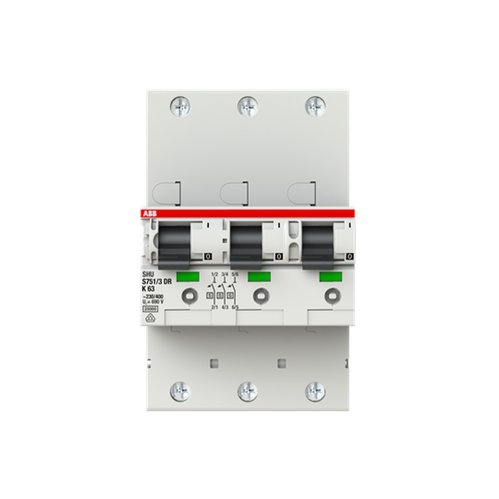ABB Selektiver Hauptleitungsschutzschalter 2CDH781001R2607 Typ S751/3DR-K63