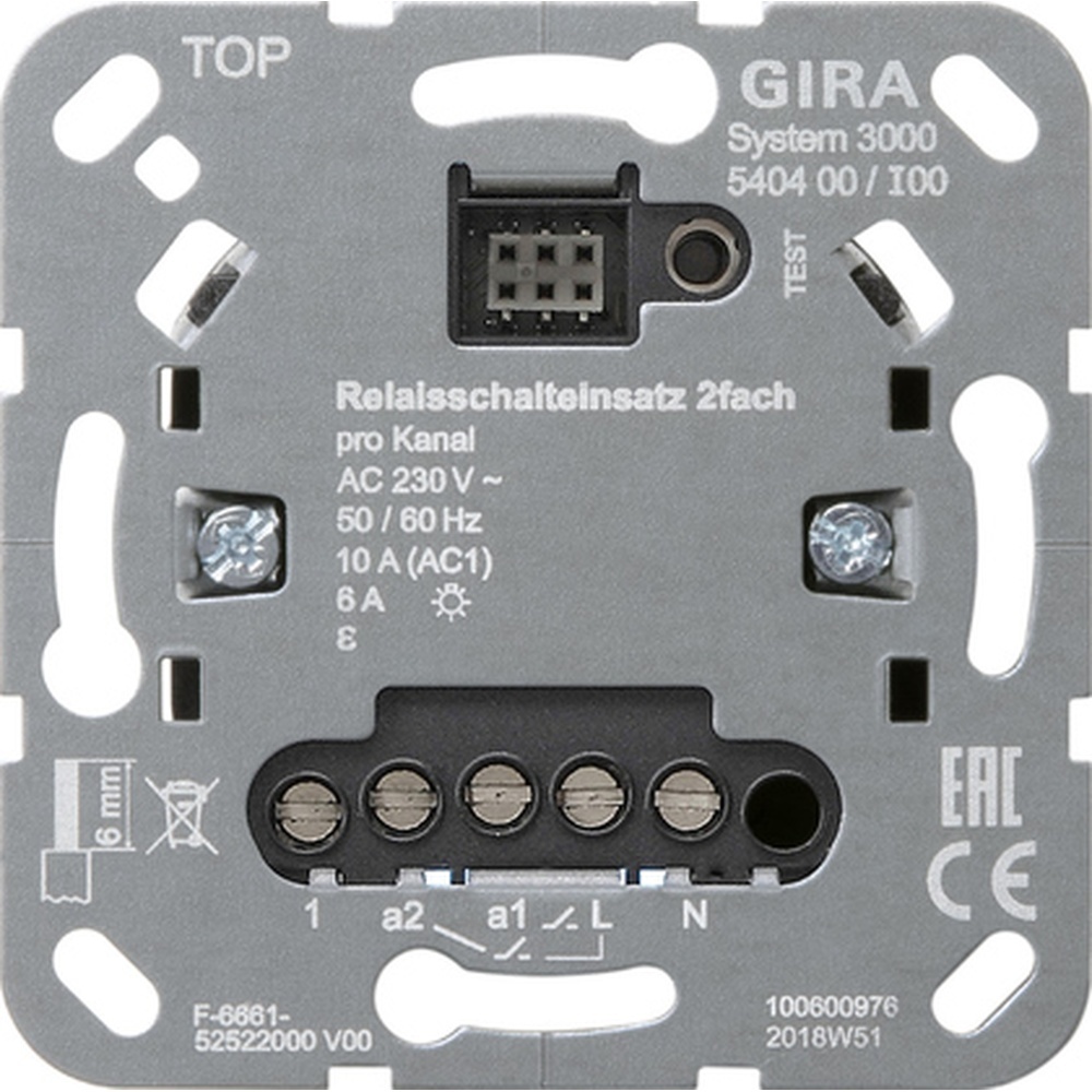 Gira Relaischalt Einsatz 2fach 540400