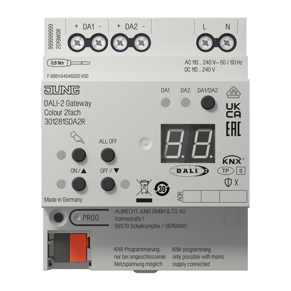 Jung KNX DALI 2 Gateway Colour 2fach 301281SDA2R