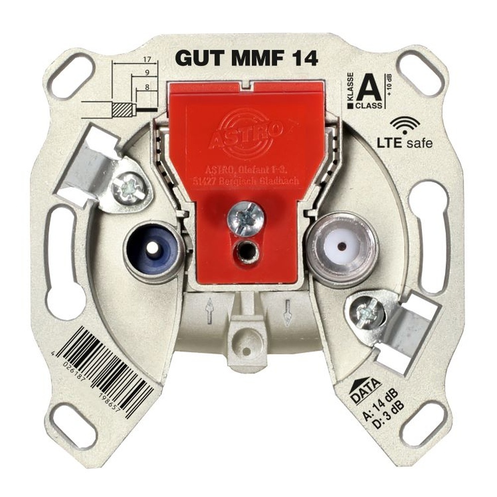 Astro BK Modem Durchgangsdose 00541134 Typ GUT MMF 14