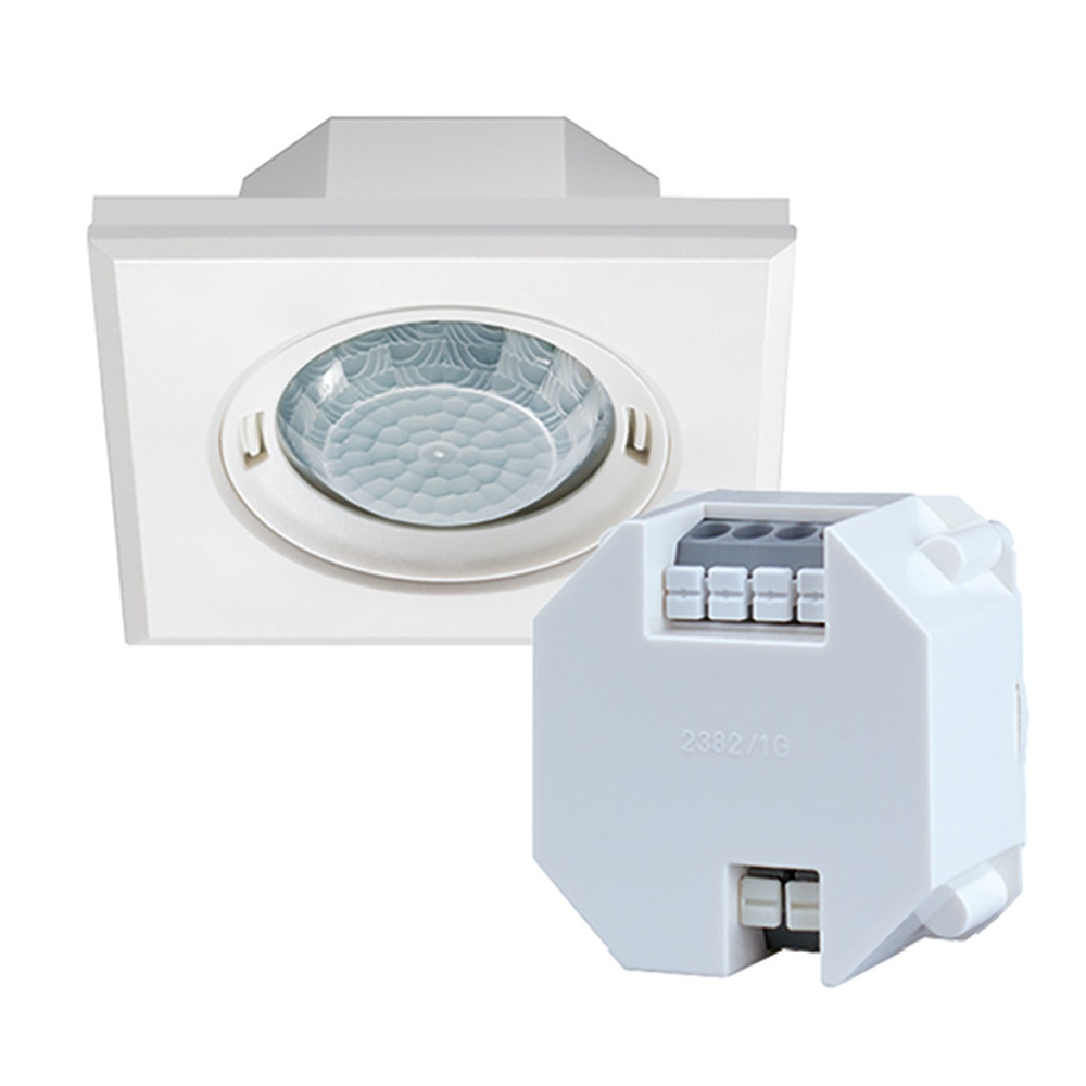 ESYLUX Decken Präsenzmelder EP10428715 Typ PD-FLAT 360i/8 SQUARE WHITE DALI SET