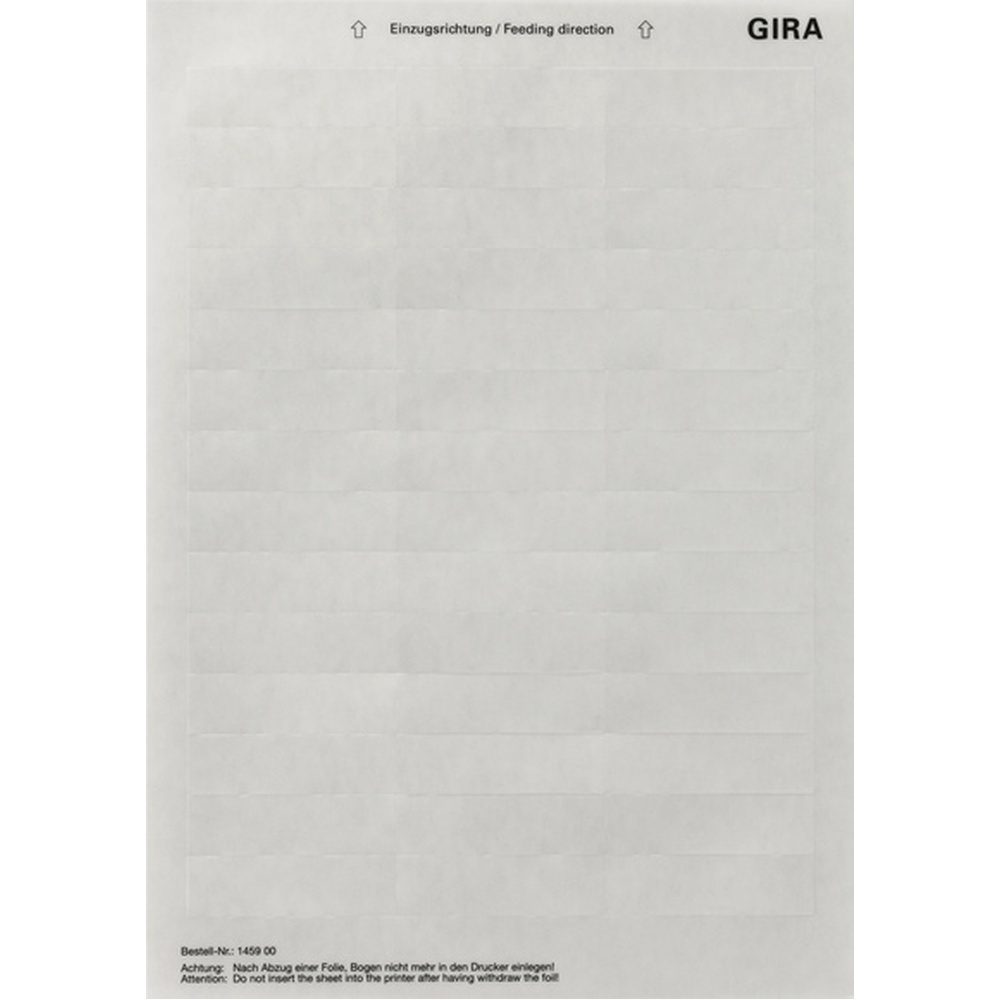 Gira Beschriftungsbögen 145900