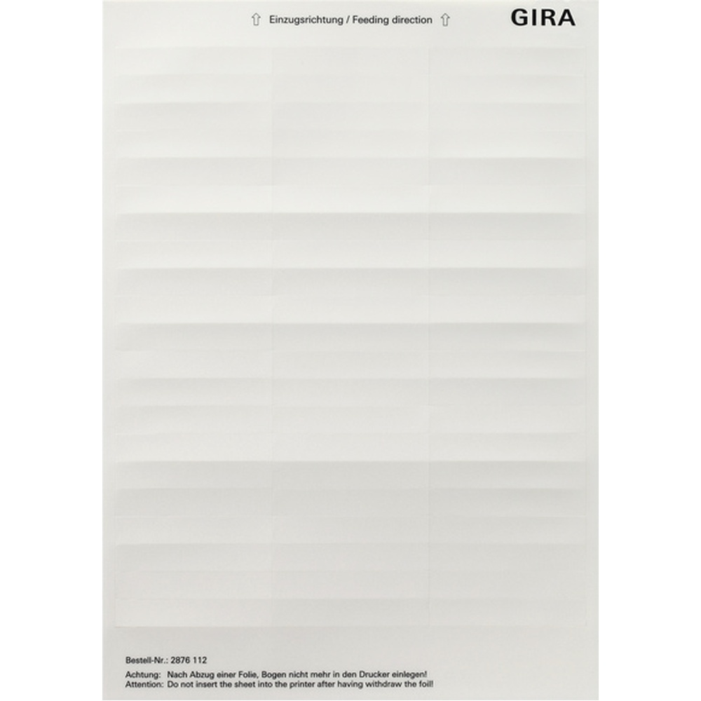 Gira Beschriftungsbögen 2876112