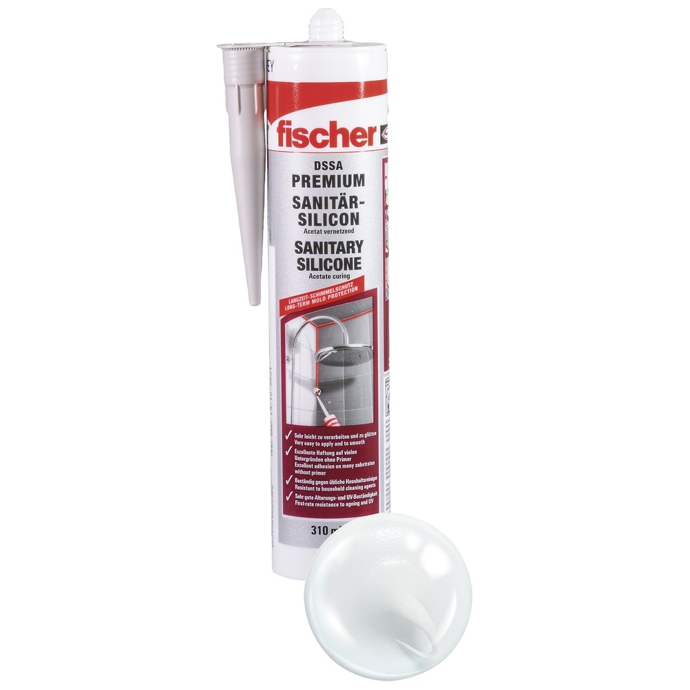 Fischer Sanitärsilicon 053100 Typ DSSA TP (DE/EN)