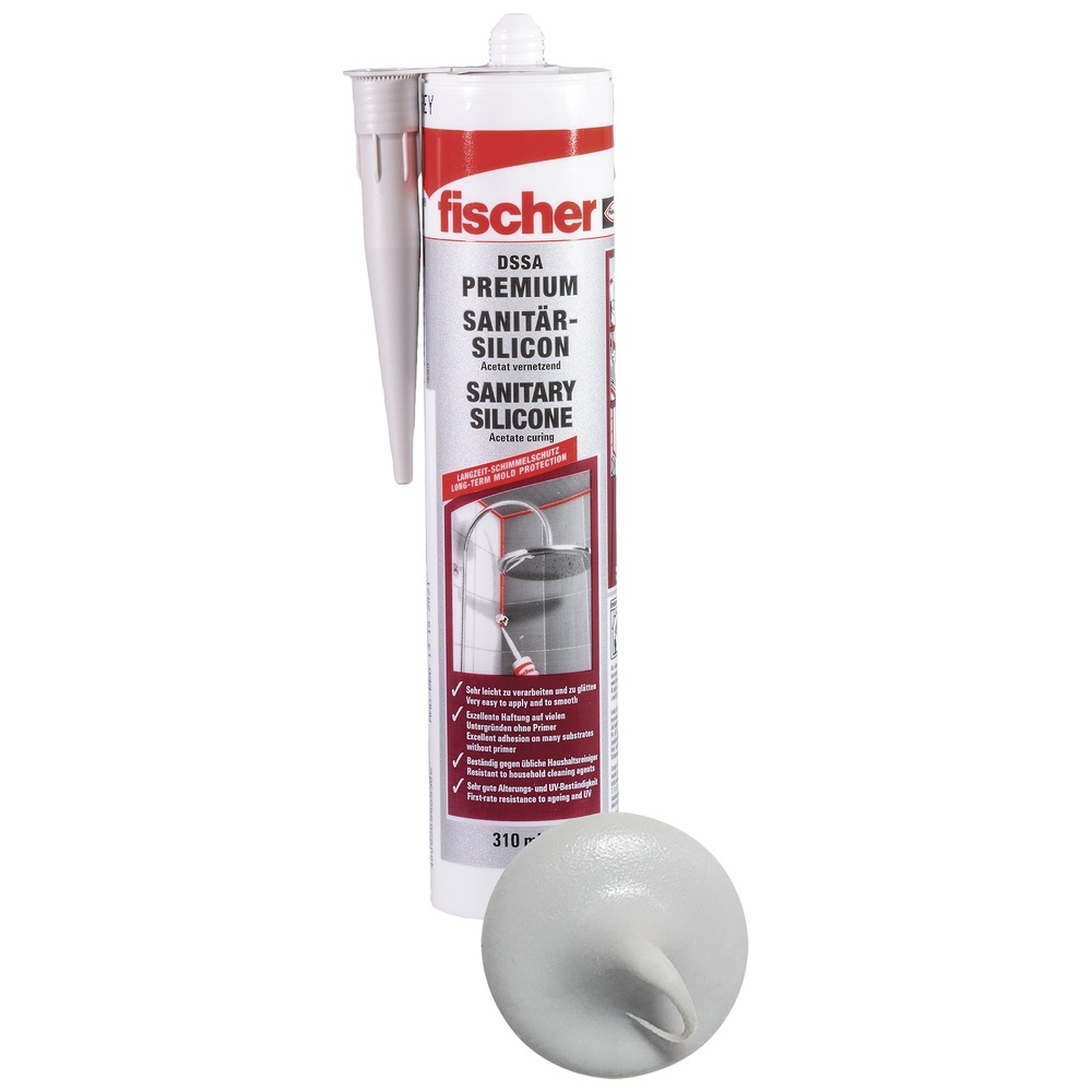 Fischer Sanitärsilicon 053102 Typ DSSA GR (DE/EN)