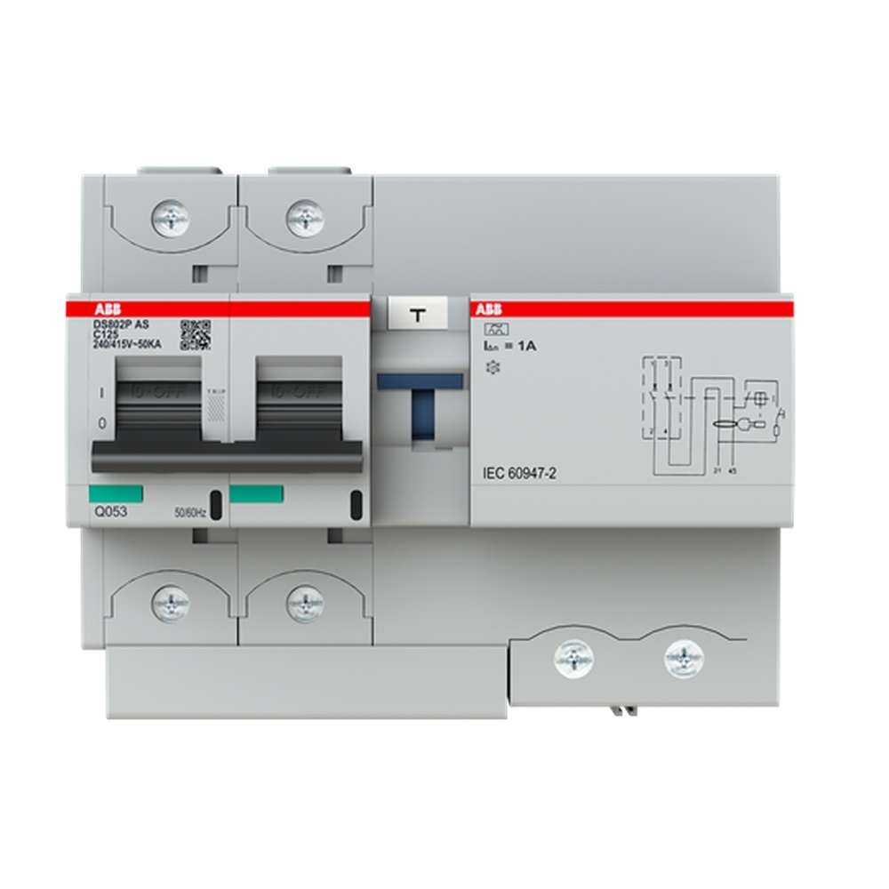 ABB Verteilerbaugruppe mit Kombi FI Schalter Leitungsschutzsch 2CCG001323R0001 Typ DS802P-C125/1AS