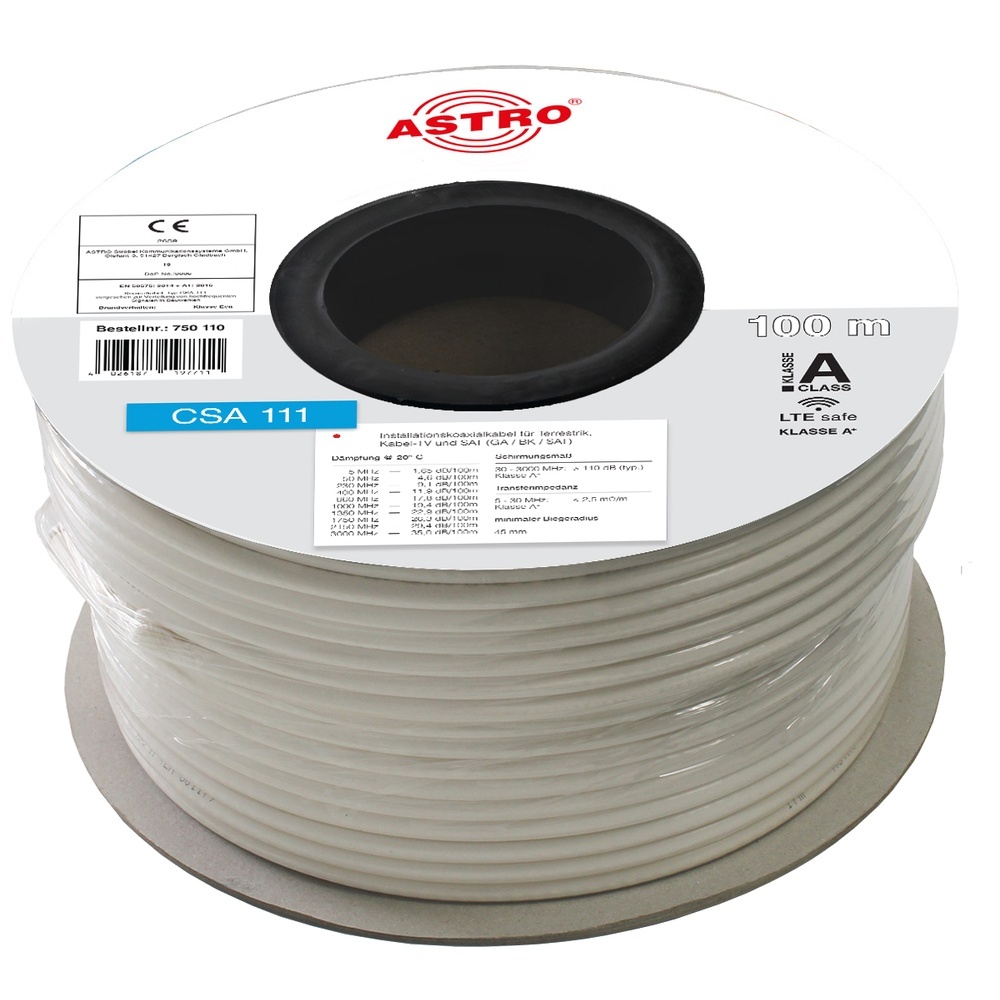 Astro Koaxialkabel 00750110 Typ CSA 111 / 100