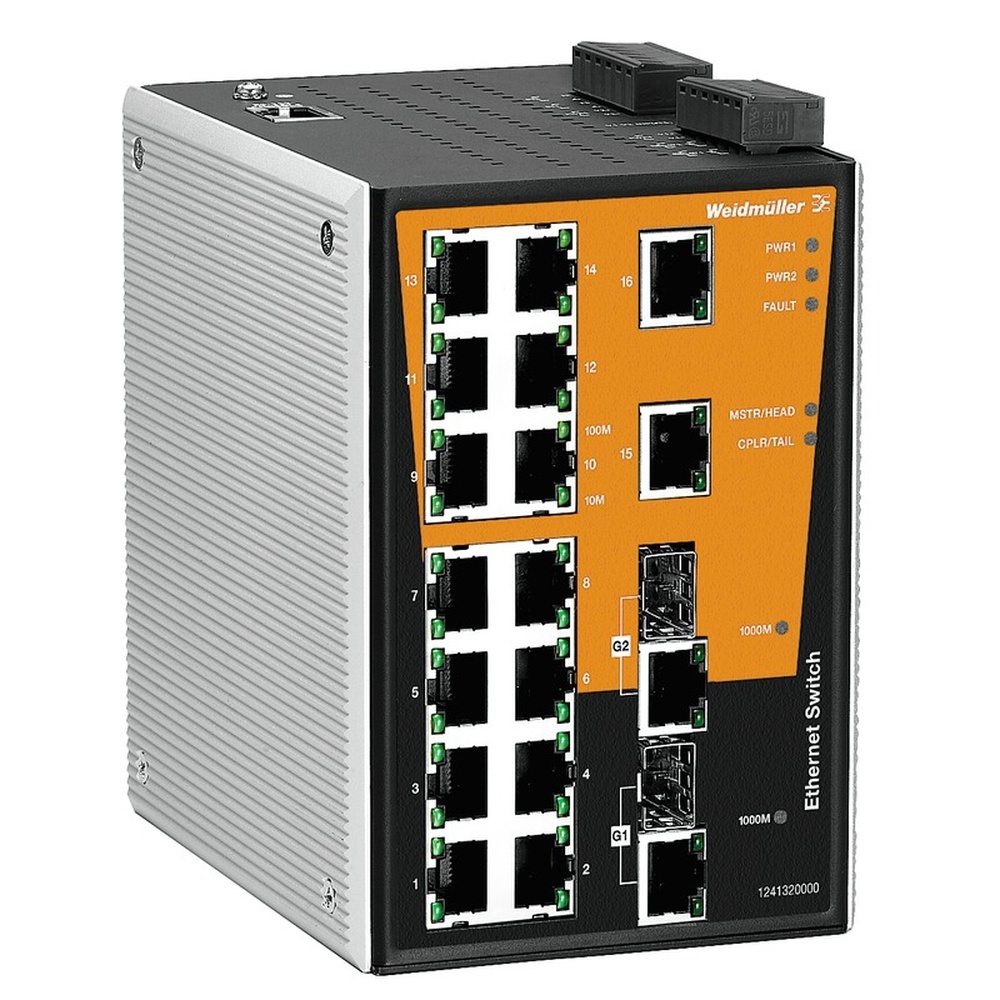 Weidmüller Netzwerk Switch 1286970000 Typ IE-SW-PL18MT-2GC-16TX