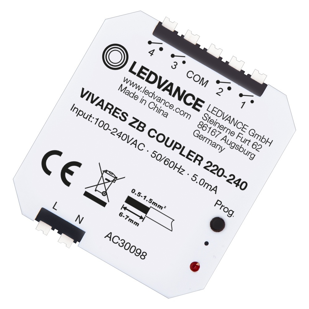 Ledvance Osram Lichtregelsystemkomponente 463806 Typ VIVARES-ZB-COUPLER-220-240-10X1 Ledvance Osram Lichtregelsystemkomponente 463806 Typ VIVARES-ZB-COUPLER-220-240-10X1