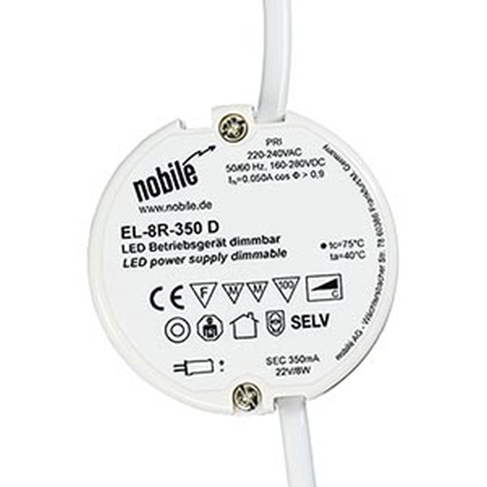 Nobile Dimmbares LED Betriebsgerät 8999028351 Typ EL-8R-350 D (C) CCV Buchse Nobile Dimmbares LED Betriebsgerät 8999028351 Typ EL-8R-350 D (C) CCV Buchse