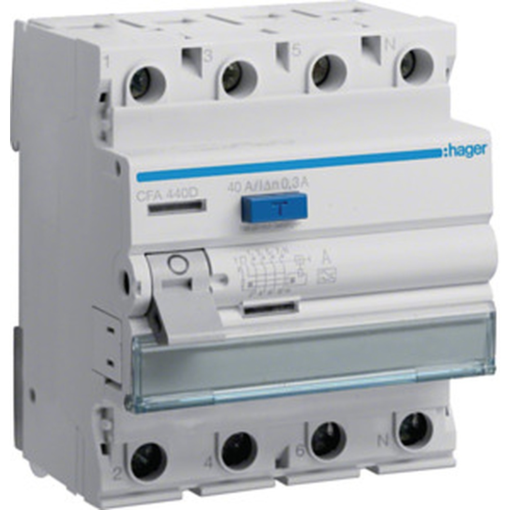 Hager Fehlerstromschutzschalter CFA440D