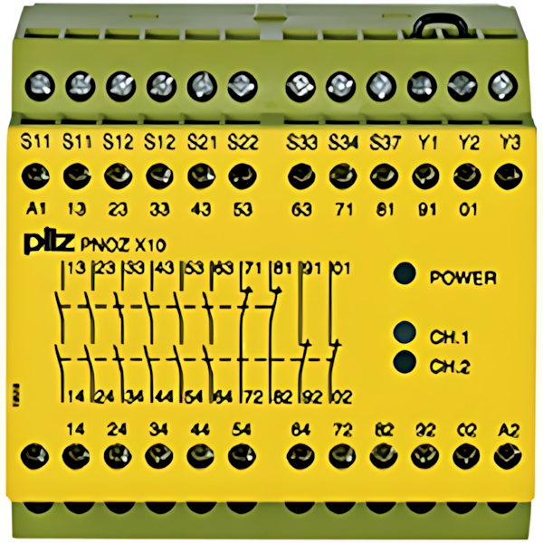 Pilz Sicherheitsschaltgerät 774709 Typ PNOZ X10 24VDC 6n/o 4n/c 3LED