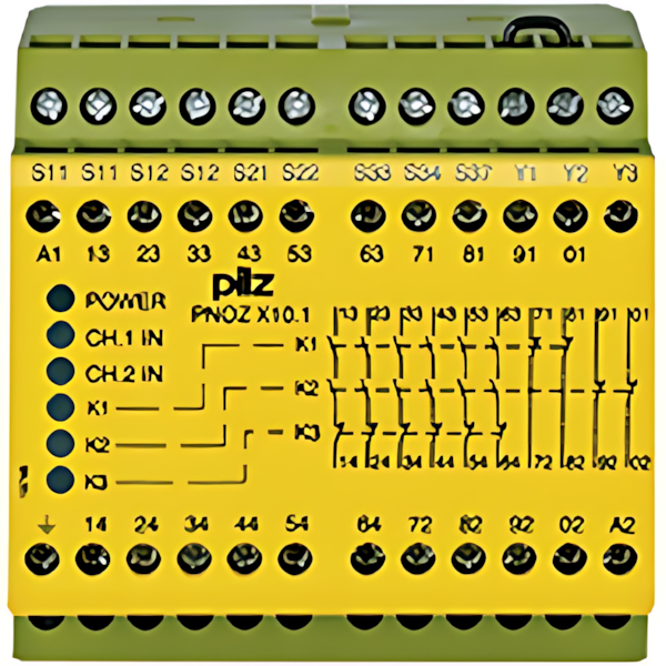 Pilz Sicherheitsschaltgerät 774746 Typ PNOZ X10.1 230-240VAC 6n/o 4n/c 6LED
