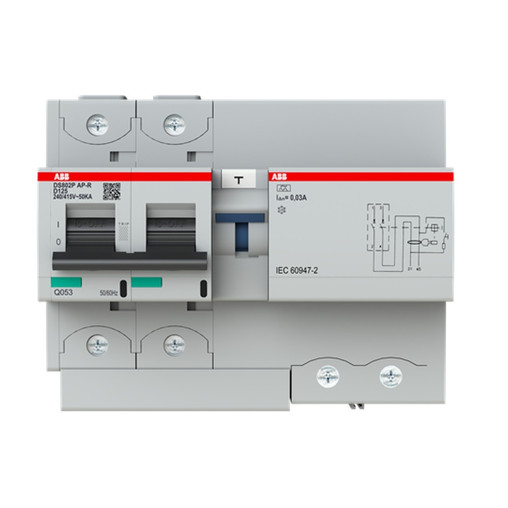 ABB Verteilerbaugruppe mit Kombi FI Schalter Leitungsschutzsch 2CCG001340R0001 Typ DS802P-D125/0.03A