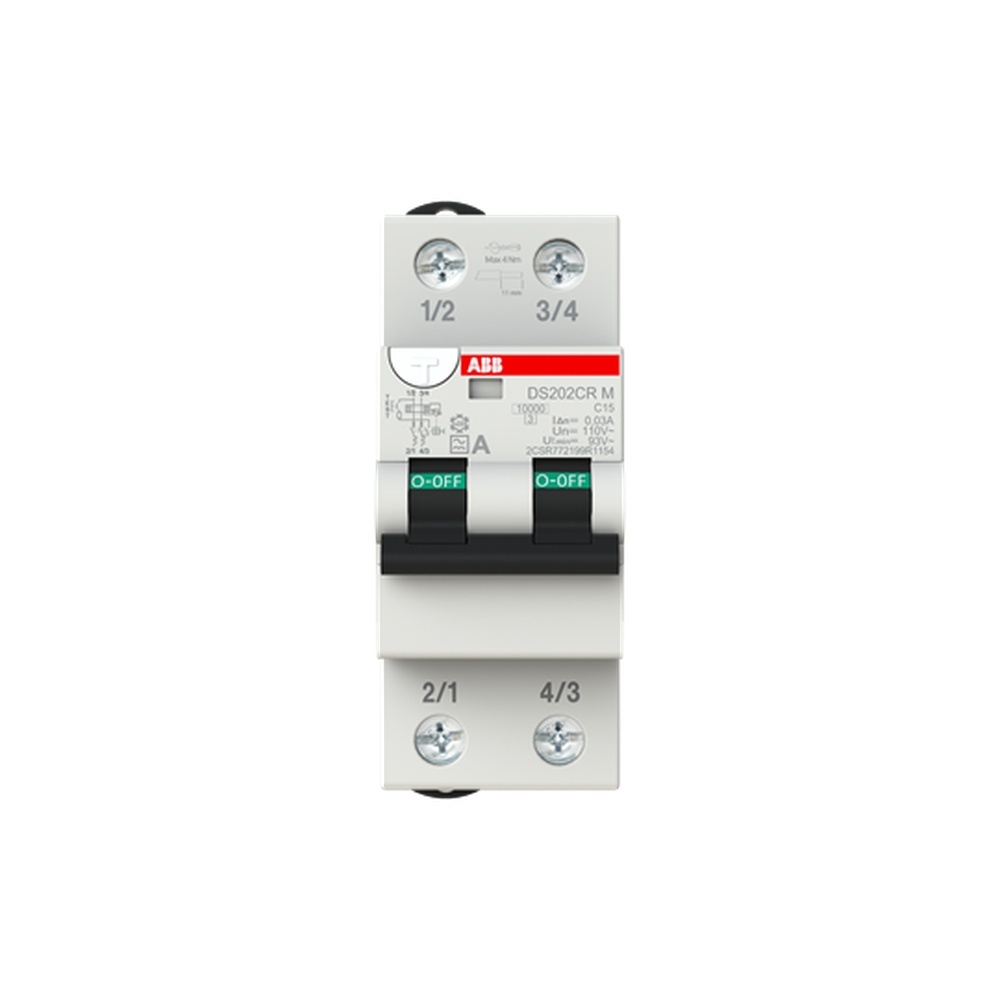 ABB Kombination FI Schalter Leitungsschutzschalter 2CSR772199R1154 Typ DS202CRMA-C15/0,03