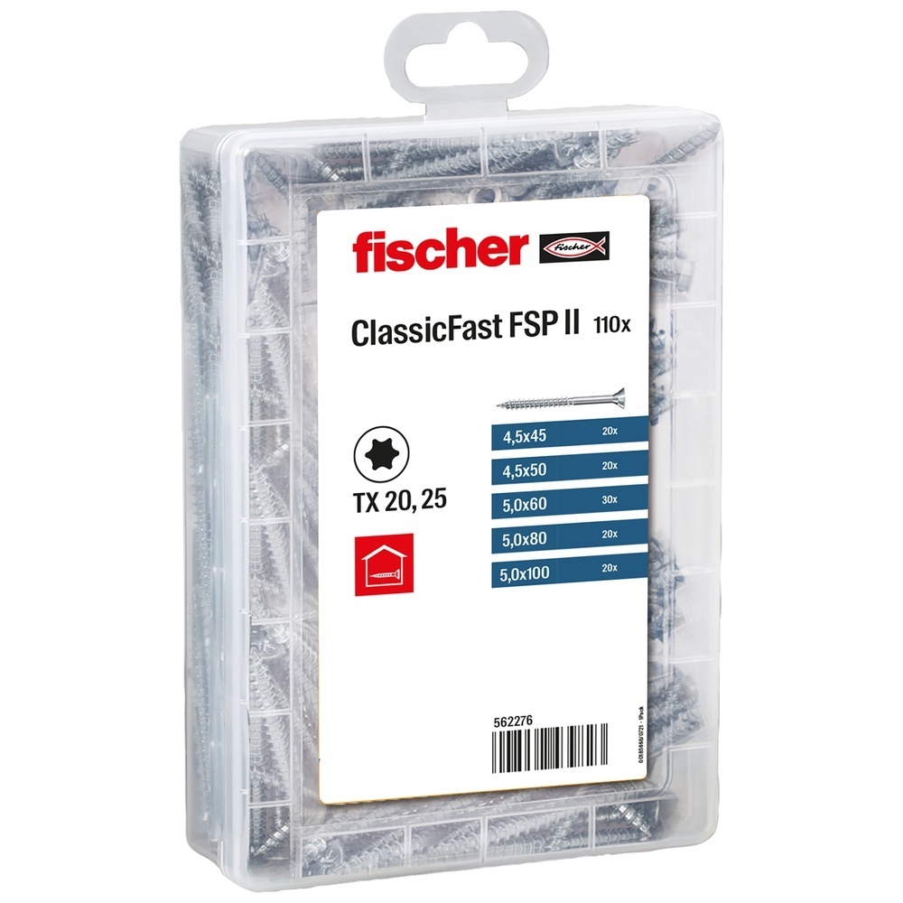 Fischer Holzschrauben 562276 Typ Profibox Schraube FSP II TX Teilgew.(I)