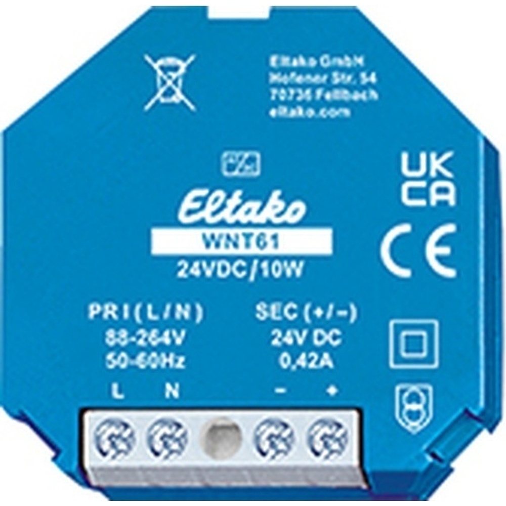 ELTAKO Weitbereichs Schaltnetzteil 61000265 Typ WNT61-24VDC/10W