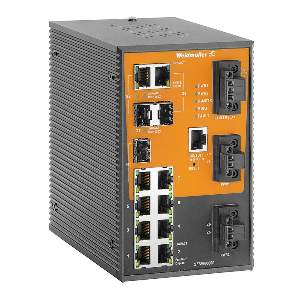 Weidmüller Netzwerk Switch 2778960000 Typ IE-SW-SL10M-7TX-3GC-LV