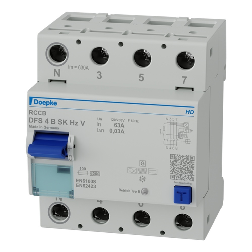 Doepke FI Schutzschalter 09144891HD Typ DFS4 063-4/0,03-B SK Hz60 V120/208 HD