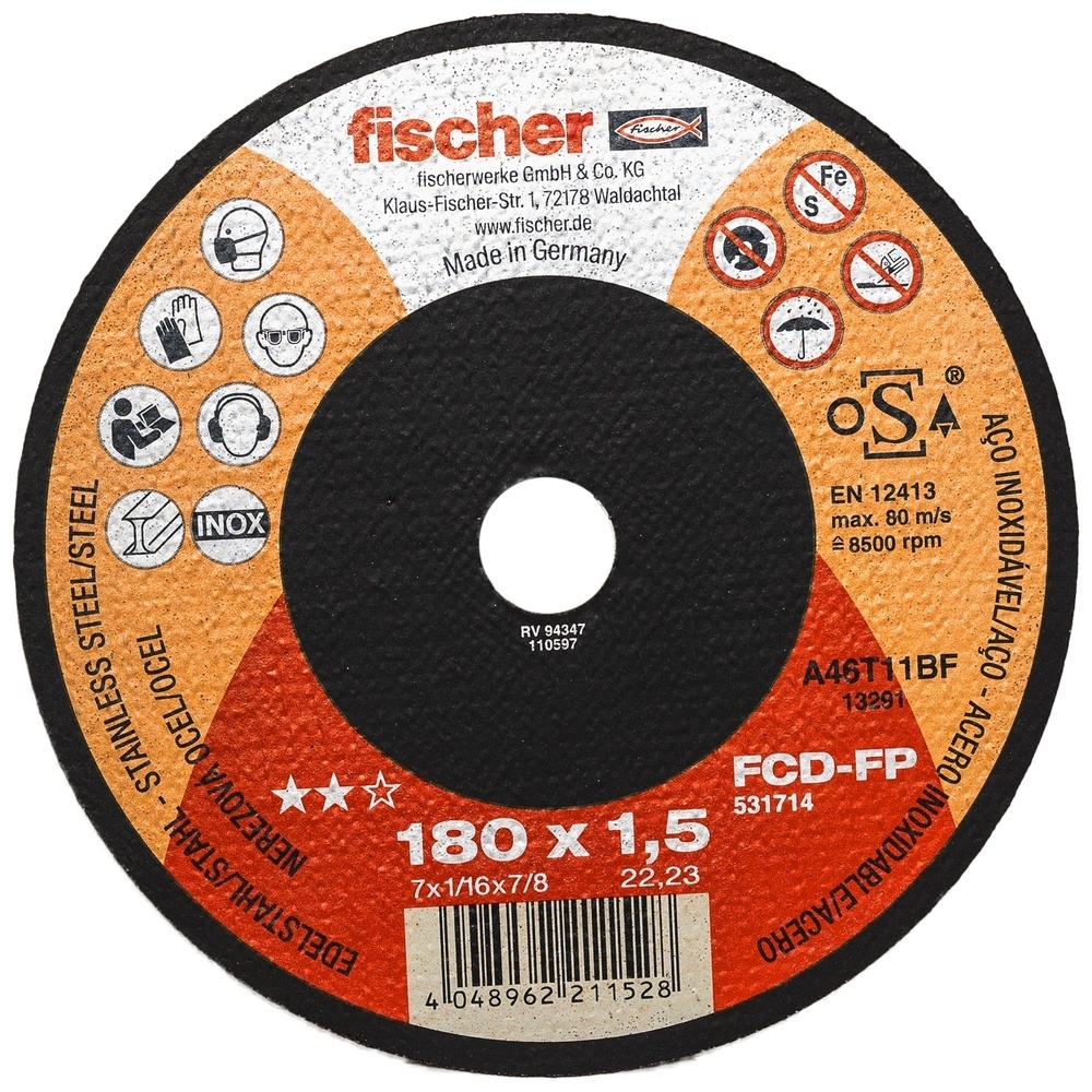 Fischer Trennscheibe 531714 Typ FCD-FP 180x1,5x22,23 INOX