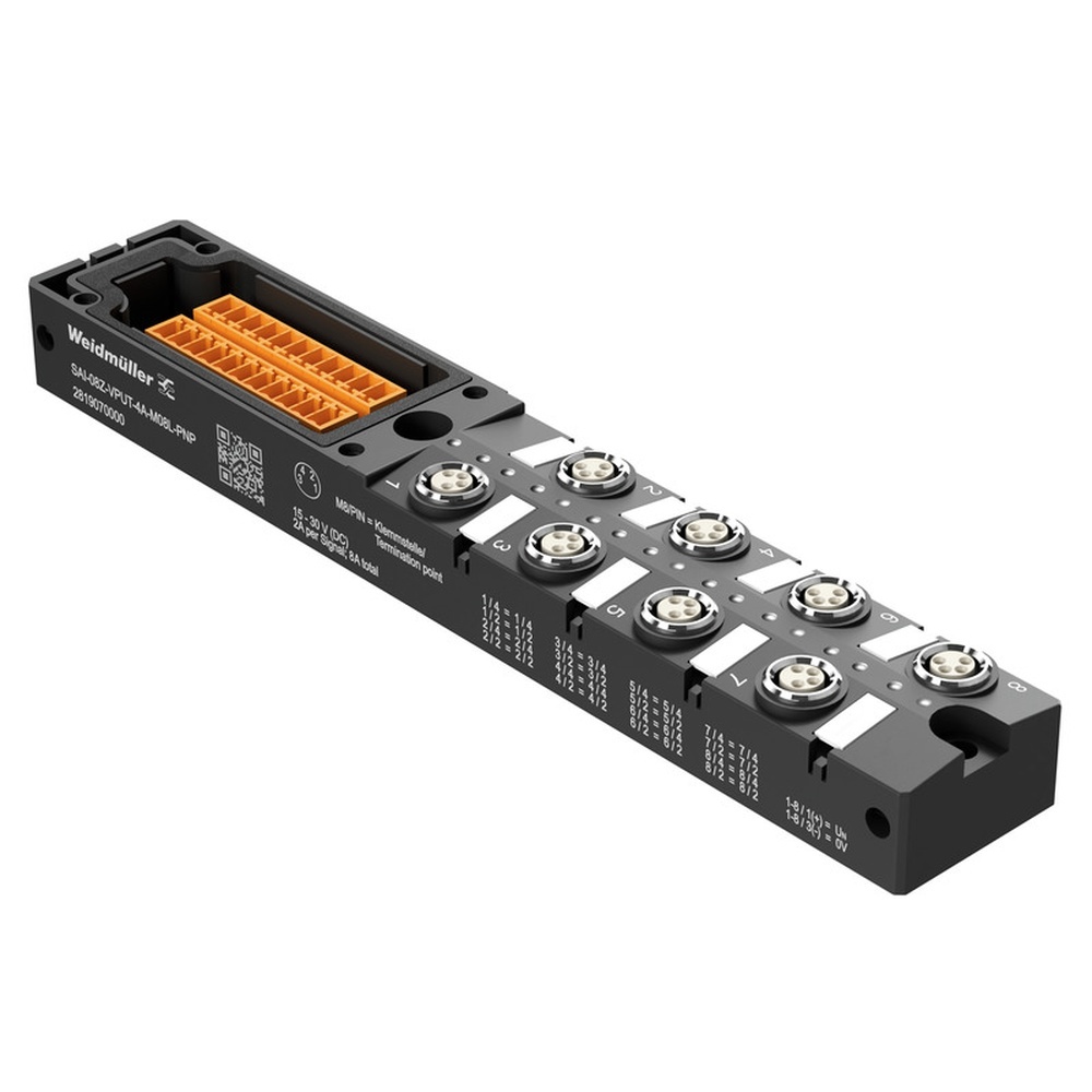 Weidmüller Passiver Sensor Aktor Verteiler 2819070000 Typ SAI-08Z-VPUT-4A-M08L-PNP
