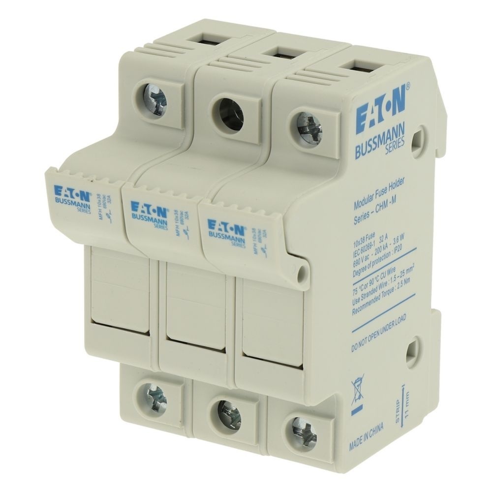 Eaton Sicherungshalter CHM3DU-M Typ MFH 10X38 3 POLE FUSE LINK