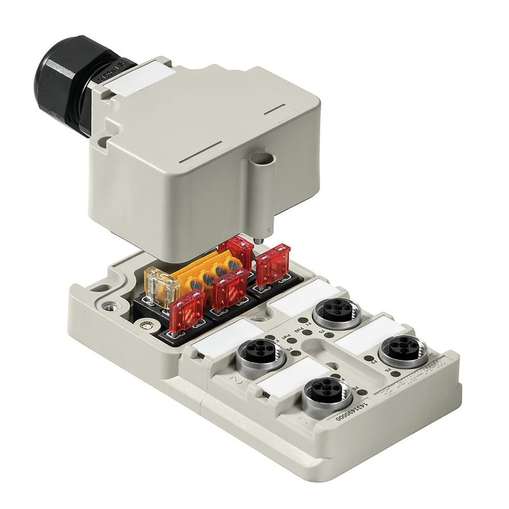 Weidmüller Passiver Sensor Aktor Verteiler 1989340000 Typ SAI-4-M-4P-M12-SVV-A01