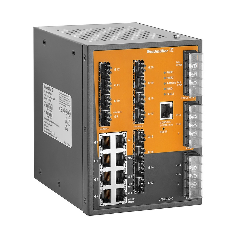 Weidmüller Netzwerk Switch 2778970000 Typ IE-SW-SL20M-8GT-12GESFP-HV