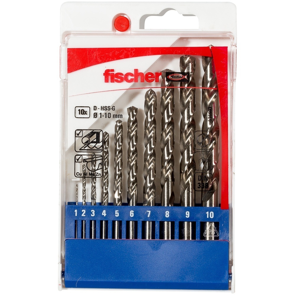 Fischer Metallbohrer 536603 Typ HSS-G Set 1-10mm 10pcs P