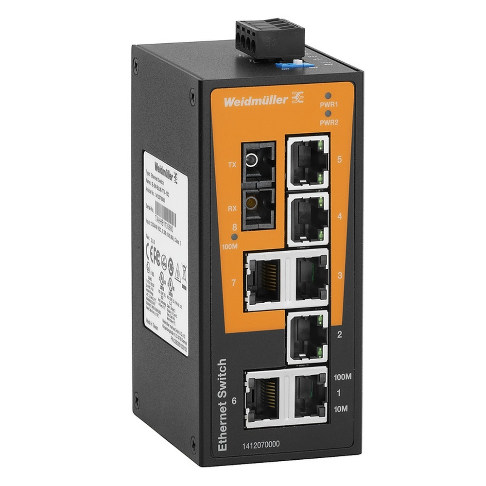 Weidmüller Netzwerk Switch 1412070000 Typ IE-SW-BL08-7TX-1SC
