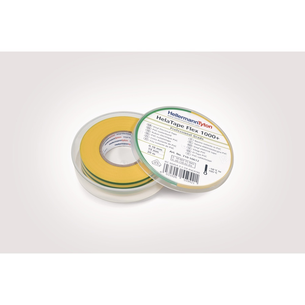 Hellermann Isolierband 710-10612 Typ HTAPE-FLEX1000+ C 19x20 PVC GNYE