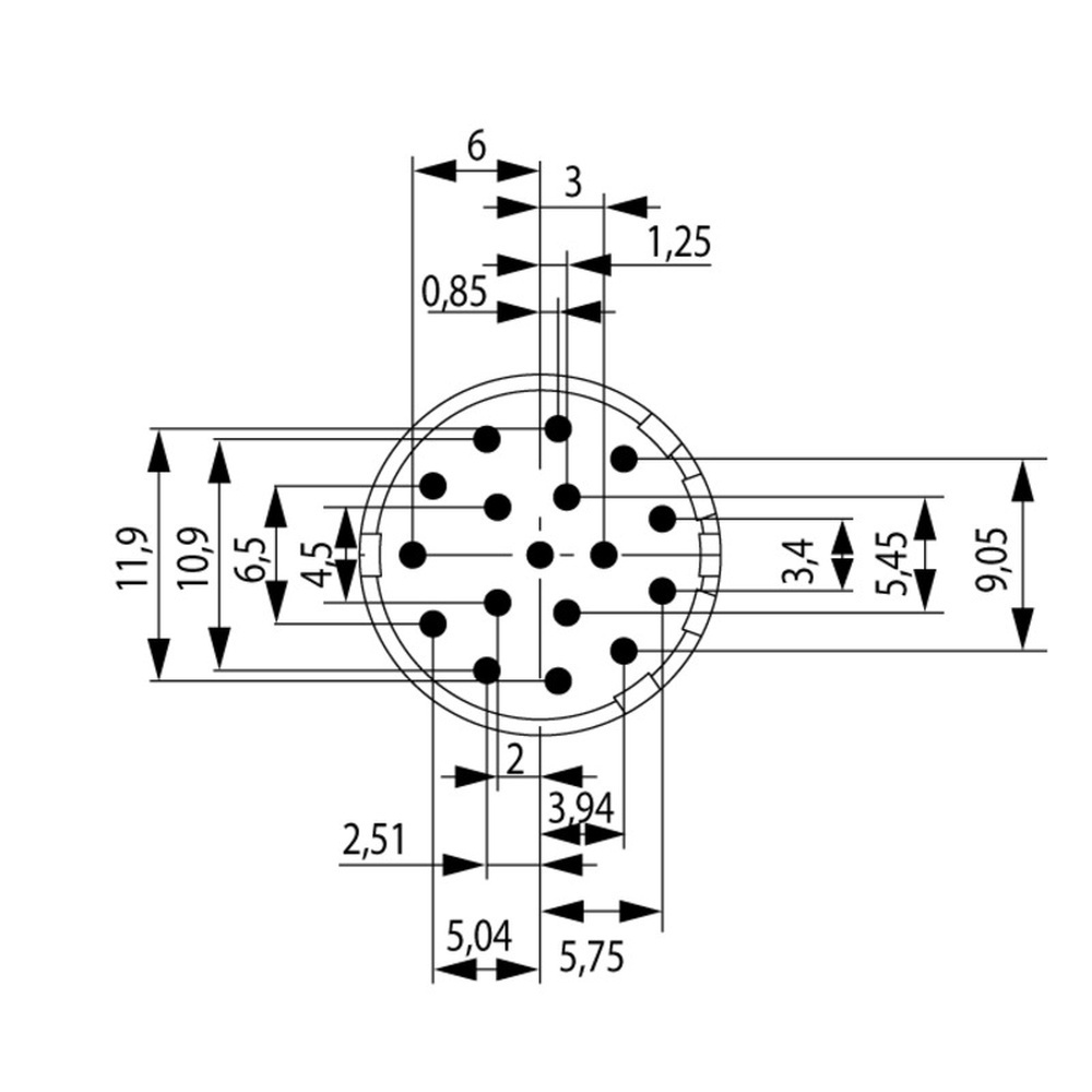 Weidmüller Kontakteinsatz 1224660000 Typ SAI-M23-BE-17-F-G