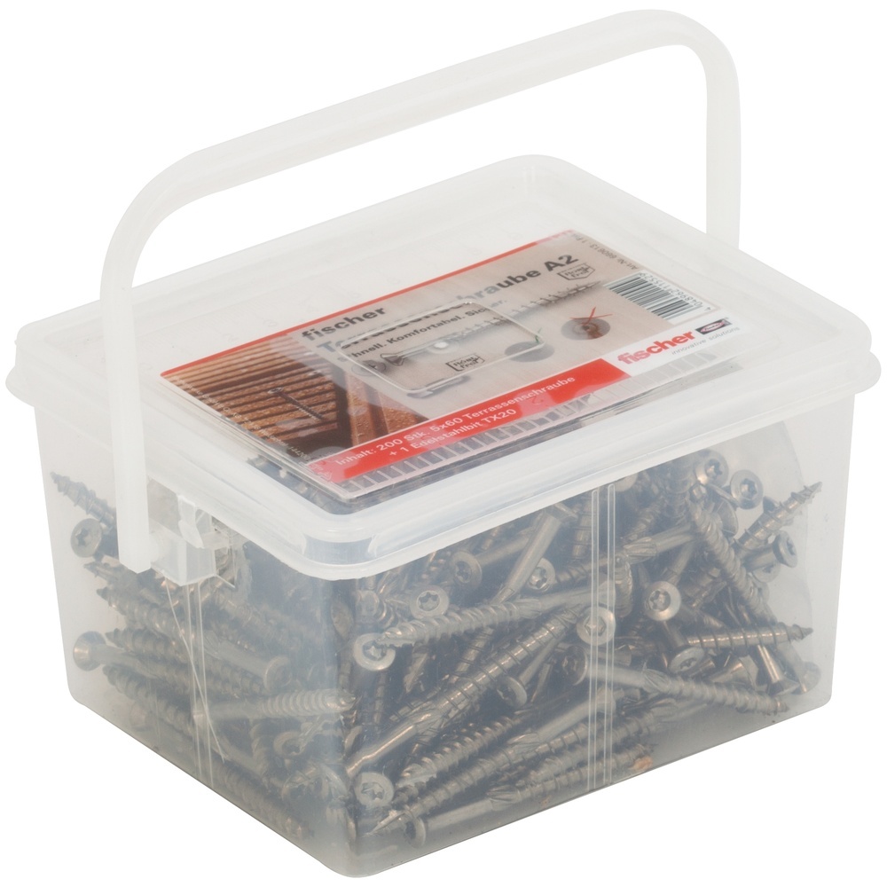 Fischer Terrassen Schrauben Box 660613 Typ FTS-ST 5,0 x 60 A2P B200