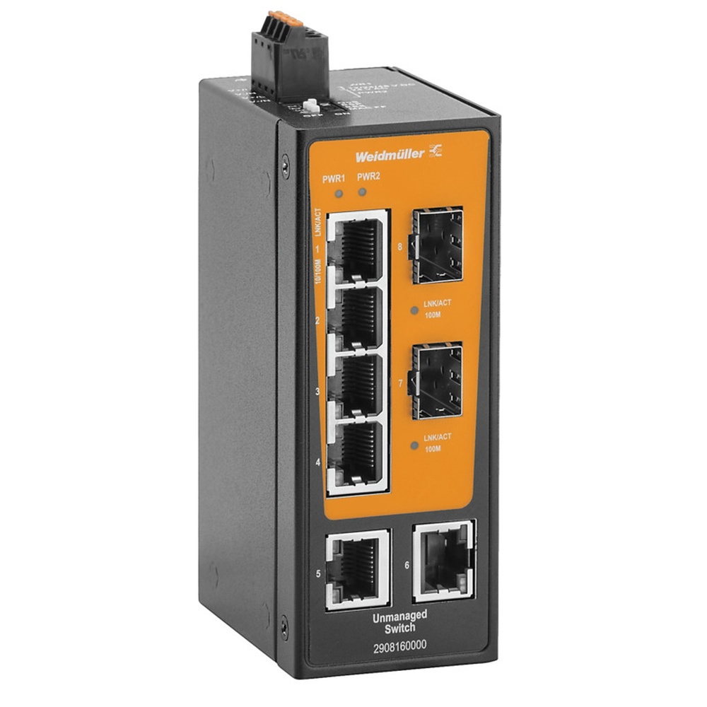 Weidmüller Netzwerk Switch 2908160000 Typ IE-SW-BLB-08-6TX-2FESFP