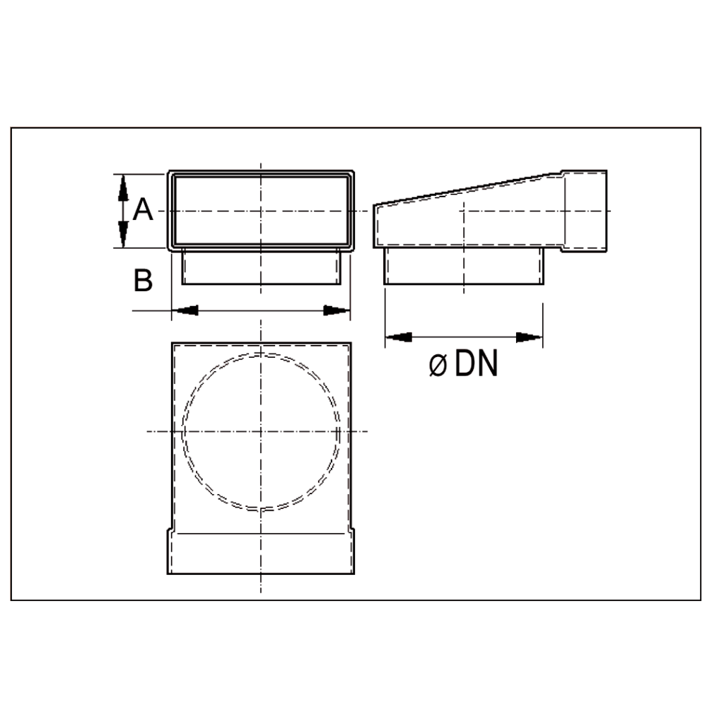 Maico WB90SN/55/220/125 Nr. 0055.0610 Winkelbogen 90°, symmetrisch