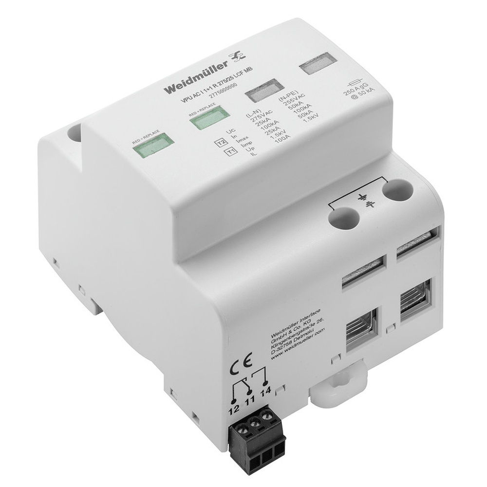 Weidmüller Überspannungsableiter 2775000000 Typ VPU AC I 1+1 R 275/25 LCF MB