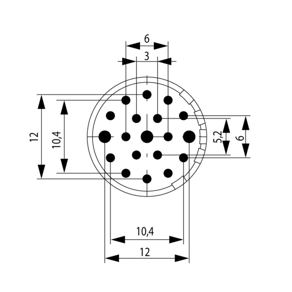Weidmüller Kontakteinsatz 1224430000 Typ SAI-M23-SE-19-F-PE