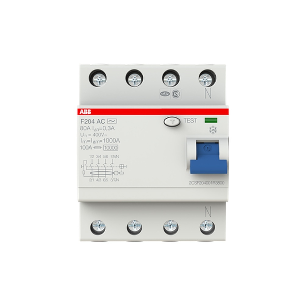ABB Fehlerstrom Schutzschalter 2CSF204101R3800 Typ F204A-80/0,3