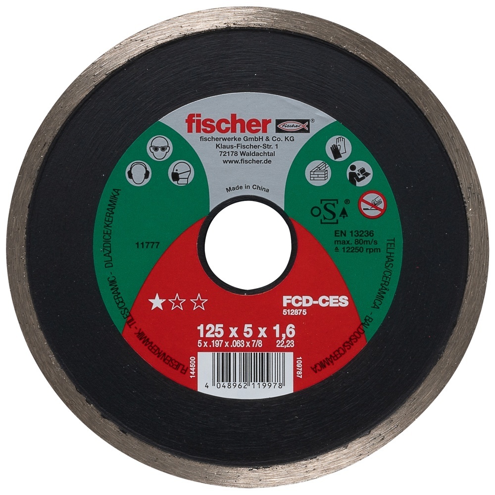 Fischer Diamanttrennscheibe 512875 Typ FCD-CES 125X1,6X22,23 DIA