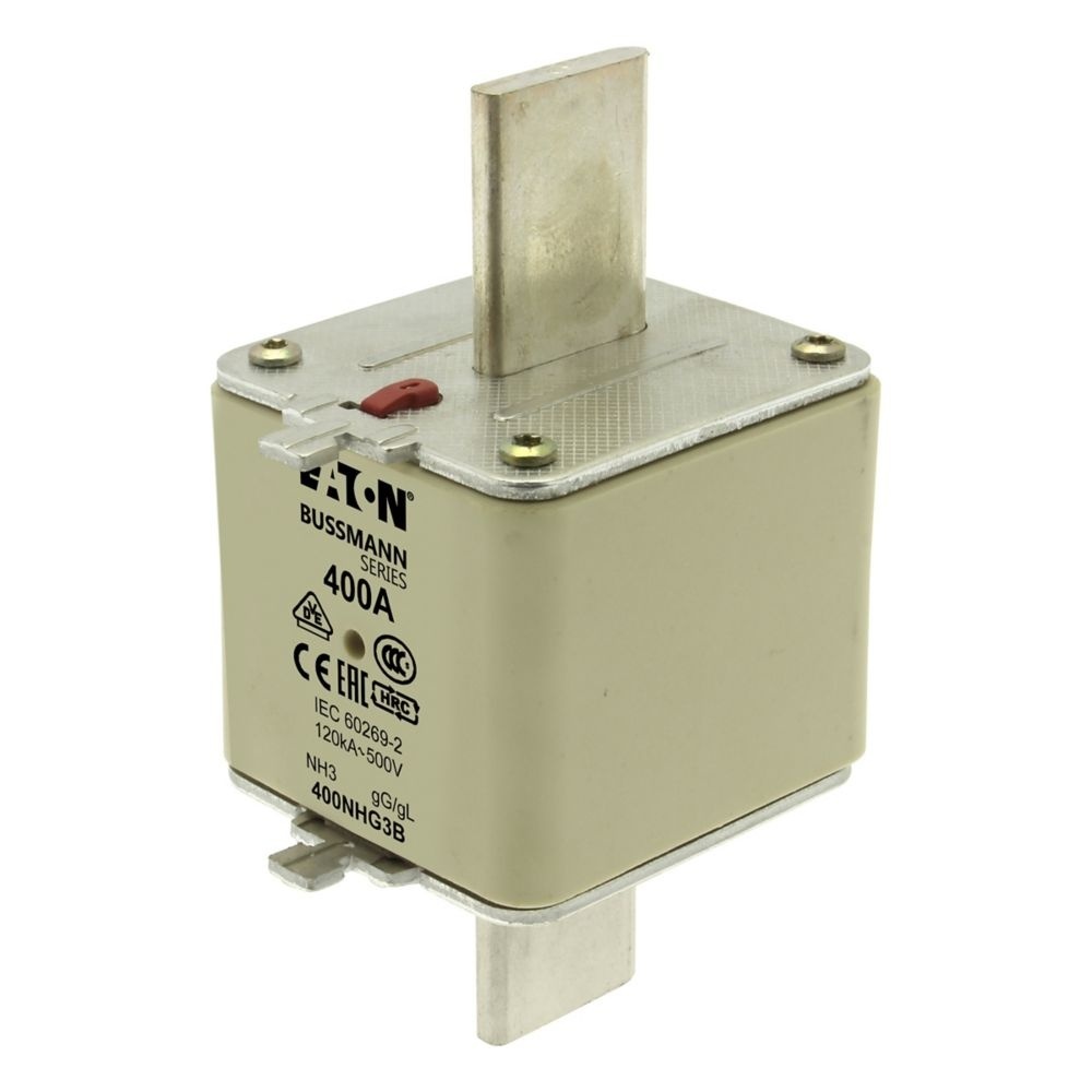 Eaton Sicherungseinsatz 400NHG3B Typ NH FUSE 400AMP 500V gG SIZE 3 DUAL IND
