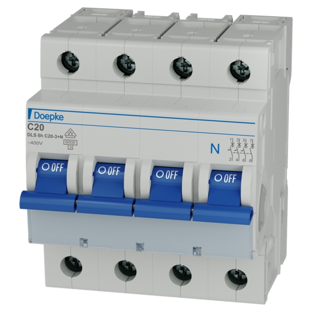 Doepke LS Schalter 3p+N C Char 09914324 Typ DLS 6H C20-3+N 6KA
