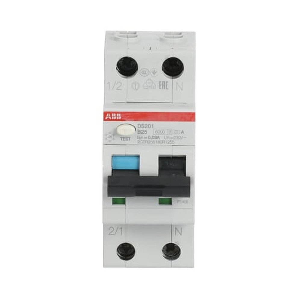 ABB Kombination FI Schalter Leitungsschutzschalter 2CSR255180R1255 Typ DS201A-B25/0,03
